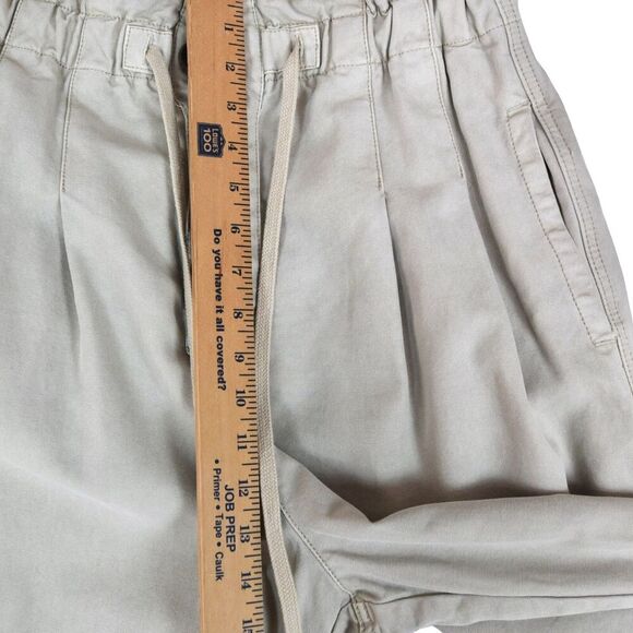 Free People Button Fly Paperbag Pants Size M Beige Drawstring Waist Relaxed Fit - Picture 10 of 10